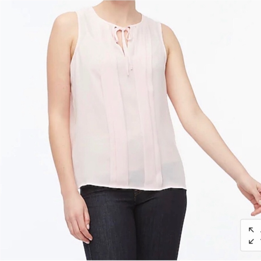 J.Crew Factory Tie-front‎ sleeveless chiffon blouse Light Pink Size Small